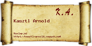 Kasztl Arnold névjegykártya